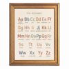 Framed Canvas Wall Art Boho Minimalist Animal Alphabet Earth Tone ABC Chart Canvas Print Poster Gold Frame Wall Decor for Kids Nursery Educational Art, Playroom Decor - Inch 12x16