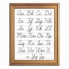 Framed Canvas Wall Art Minimalist Cursive Alphabet Chart Black and White Script Canvas Print Poster Gold Frame Wall Decor for Nursery Playroom Classroom Educational Art, Study Decor - Inch 16x20