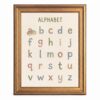 Framed Canvas Wall Art Nursery Dinosaur Alphabet Cream Pastel Baby Ankylosaurus Canvas Print Poster Gold Frame Wall Decor for Kids Playroom Cute ABC Art, Educational Decor - Inch 16x20