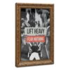 Framed Gym Motivation Poster Canvas Print Art Modern Trendy Wall Art (vintage frame,12" LX18 W)