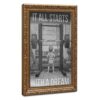 Framed Gym Motivation Quote Poster, Canvas Print Art, Modern Wall Art (vintage frame,20" LX30 W)