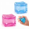 FRCBJNK 2 Pcs Ice Cube Squishy Slow Rising Glitter Cube Squeeze Toy for Anxiety Relief Blue and Pink