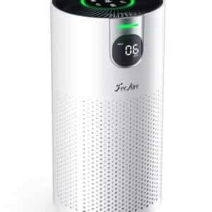 FreAire Air Purifiers for Home Large Rooms up to 1800Ft², VisionAir 20dB Sleep Mode HEPA Air Purifier for Bedroom, with Real-Time AQI & PM2.5 Display, 360°Intake & Outlet Air Cleaner for Pets, HAP606