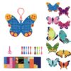 FREEBLOSS 10 Set Beginners Cross Stitch Kit Butterfly Cross Stitch Projects Fun Needlework Practice Embroidery Kit with 10 Colors of Flosses Felt Fabric Cloth