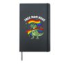 Free Mom Hugs LGBTQIA+ Ally Pride Month Dinosaur Hardcover Journal, Black