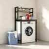 Freestanding 2-Tier Over Washer Dryer Shelf, Laundry Bathroom Storage