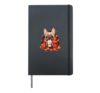 French Bulldog Fall Autumn Pumpkin Spice Latte Frenchie Dog Hardcover Journal, Black