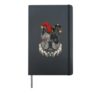 French Bulldog Frenchie Harlequin Clown Halloween Gothic Dog Hardcover Journal, Black
