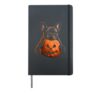 Frenchie Halloween Dog Lover Jack O Lantern Face Pumpkin Hardcover Journal, Black
