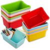 Frienda 18 Pcs Cubby Bins for Classroom Plastic Storage Bin Colorful