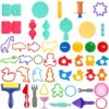 FRIMOONY Dough Tools Set for Kids, Various Animal Molds, Rolling Pins, Random Color, 47 PCS