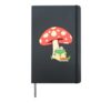 Frog Book, Mushroom Lovers, Cottagecore Aesthetic Hardcover Journal, Black