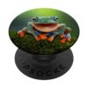 Frog Fun PopSocket: Green Frog Gift PopGrip for Phones & Tablets - Swappable Top, Adhesive Mount, Compatible with Most Cases