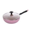 FRTHLK Stock Pot, Non-stick Wok, Professional Induction Seat Belt Stainless Steel, Lid