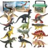 FRUSE Jurassic Dinosaur Toys with 12 PCS Dinosaur Figures for Kids 3-5
