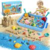 FRUSE Ocean Sensory Bin with 2.2lbs Play Colored Sand and Sandbox for Kids