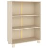 fsahslih Book Cabinet Honey Brown Solid Pinewood Bookshelf, 3-Tier Storage Shelving Unit for Home Office and Living Room, Traditional Wood Display Organizer, 13.8 x 33.5 x 44.1 in