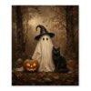 FUHYGU Ghost Cat Halloween Diamond Art Kits 11.8x9.8 Inch