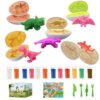 Fuijeuj Playdough Dinosaur Eggs Sets for Kids Ages 3-6,Dino Dough Play Molds Toys Gifts,Play Clay Accessories Dinosaur Toys Present for 3 4 5 6 7 8 Year Old Girls Boys