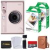 Fujifilm instax mini Evo Gentle Rose Bundle with 20 Film, 32GB SD, Case