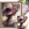 Full Embroidery Cotton Thread 11CT Printed Girl Cross Stitch Kit 45x55cm