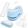 Fullhawl 5 Pcs Stamp Punch Set, 1.1x1 Inch Stamp Cutter with Double-Sided Tape Roller, Storage Box, Ruler and Scissors, Collecting Kit for Postage, Craft, Scrapbooking Journaling Card Making