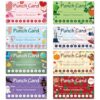 Fumete 400 Pcs Punch Cards for Classroom Reward Cards Behavior Incentive Loyalty Awards for Kids Students Teachers School Business, 8 Styles, 3.5 x 2 in(10 Holiday Punches Style)