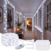 Fumete Christmas Cool White Fairy Lights for Hallway Decoration 65.62 ft 200 LEDs String Lights with White Mounting Ties USB Copper Wire Light for Bedroom Door Frame Christmas Party Decor