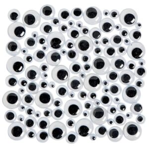 Fun Express Black Plastic Googly Eyes 6mm - 13mm for Crafts, Kids' Projects, and Fun Home Activities - Wiggle Eyes for Creative Projects - 500 Pieces