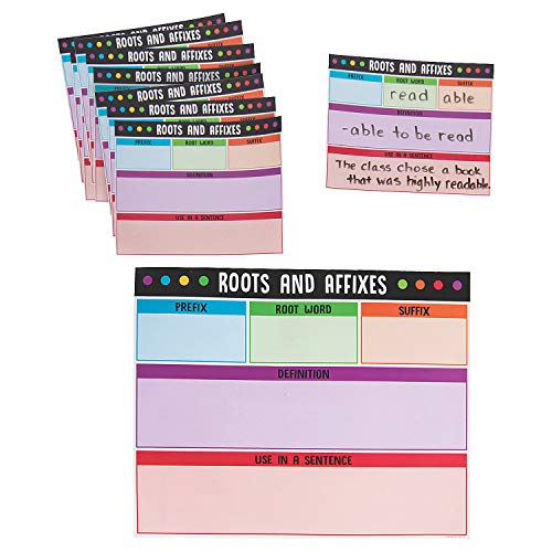 Fun Express Roots & Affixes Build A Word Mats - 31 Pieces - Educational and Learning Activities for Kids - Educational Talking Toy for Children - Teaches Word Recognition, Spelling