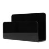 FUNFANG Acrylic Mail Holder Self Standing Multifunctional Envelope Mail Sorter Letter Stand for Office (Black)