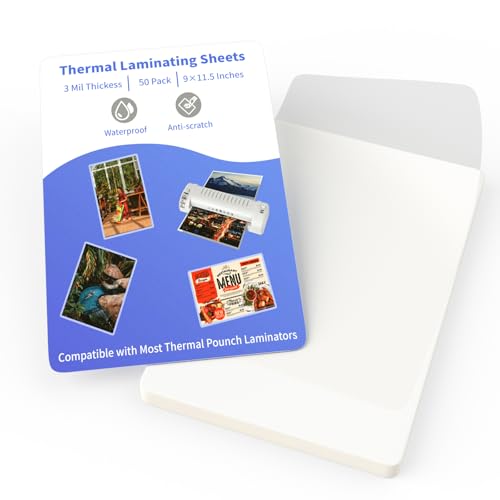 FungLam 50 Pack Thermal Laminating Pouches 8.9×11.4 Inch, Clear Laminating Sheets for Laminator, 3mil Letter Size Pouches Hold 8.5x11 Inch Sheet, Ideal Office and School Supplies