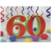 Fun Jigsaw Puzzle 500 Pieces for Adults 60th Birthday Party Swirls with The Baloons Ribbons and Green Orange 60 Numbers Fun Challenging Educational Gift Art Home Decor 20.5 x 15 in