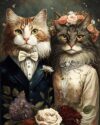 Fun Jigsaw Puzzle 500 Pieces for Adults Cat Painting By Numbers A Cat Couple Paint By Number Kit, Flowers Paint By Numbers Frameless Paints By Number for Gift Home Wall Decor 20.5 x 15 in