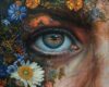 Fun Jigsaw Puzzle 500 Pieces for Adults Flowers, Girl Painting by Numbers, Eye Paints 20.5 x 15 in
