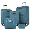 FunMay Softside Luggage Expandable 3 Piece Set Suitcase with Duffel Bag Upright Spinner Softshell Lightweight Luggage Travel Set-22/26/30 IN