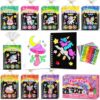 FUNNYB&G Foil Art Party Favors for Kids - 24 Pack Foil Art Crafts Kits Coloring Books, Goodie Bag Stuffers Party Favors for Kids 4-8 8-12, Bulk Birthday Classroom Prizes Girls Boys Gifts (Halloween)