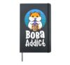 Funny Boba Addict Retro Bubble Tea Shirt Kawaii Hamster Hardcover Journal, Black