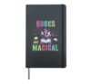 Funny BOOKS ARE MAGICAL I'm Unicorn School Library Squad Mom Hardcover Journal, Black