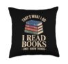 Funny Bookworm Art for Men Women Book Reading Book Reader Throw Pillow
