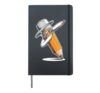 Funny Dabbing Pencil Cartoon Design Hardcover Journal, Black