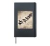 Funny Dachshund Christmas Santa Sleigh Hardcover Journal, Black