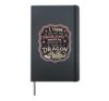Funny Dragon Reader Fantasy Problems Quote Hardcover Journal, Black