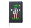 Funny Elf Matching Family Group Christmas Party Pyjamas Hardcover Journal, Black