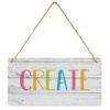 Funny Farmhouse Style Wood Sign Create Print Art Room Decor Kids Room Decor Playroom Decor Homeschool Home Hanging Wall Decor Front Porch Bathroom Wooden Sign 12" x 6"