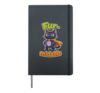 Funny Halloween Black Cat Fur-midable Hardcover Journal, Black