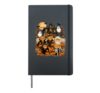 Funny Halloween Teddy Bears Haunted House Ghost Pumpkin Hardcover Journal, Black