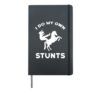 Funny Horse I Do My Own Stunts Apparel Item Hardcover Journal, Black