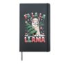 Funny Llama Eating Christmas Tree Fala Lala Hardcover Journal, Black
