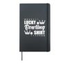 Funny lucky bowling shirt present for bowlers Hardcover Journal, Black